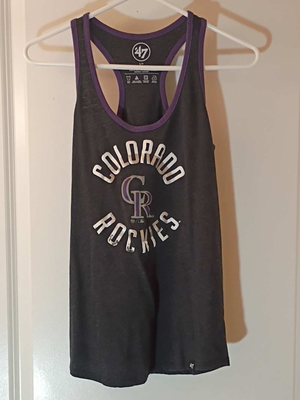 New '47 Women's Colorado Rockies Black Tank with Purple Trim